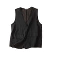 thumbnail image 1 of JGGSPWM Women's Sleeveless Linen Blend Vest, Button Down Casual Loose Lightweight Solid Regular Blazer Vests with Pockets Black L, 1 of 6