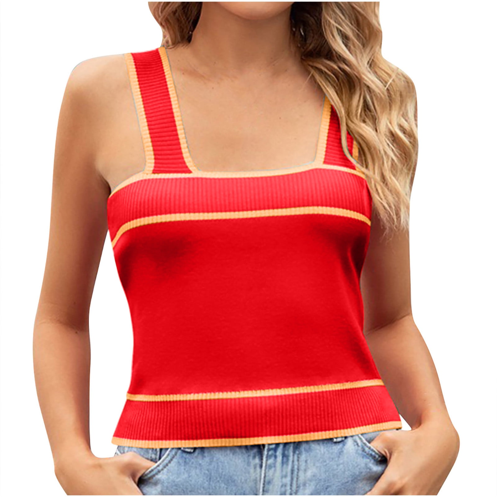 Red strappy cheap vest top