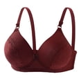 thumbnail image 1 of JGGSPWM Women's Soft Bras Floral Lace Push Up Adjustable Strap Solid Color Soft Everyday Padded Bra Without Steel Rim Brown 34/75A, 1 of 4