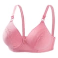 thumbnail image 1 of JGGSPWM Women's Soft Bras Floral Lace Push Up Adjustable Strap Solid Color Soft Everyday Padded Bra Without Steel Rim Pink 34/75A, 1 of 4