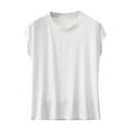 thumbnail image 1 of JGGSPWM Women's Soft Modal Tops Summer Cap Sleeve Basic Tshirts Loose Fit Casual Plain Tee Shirts White L, 1 of 9