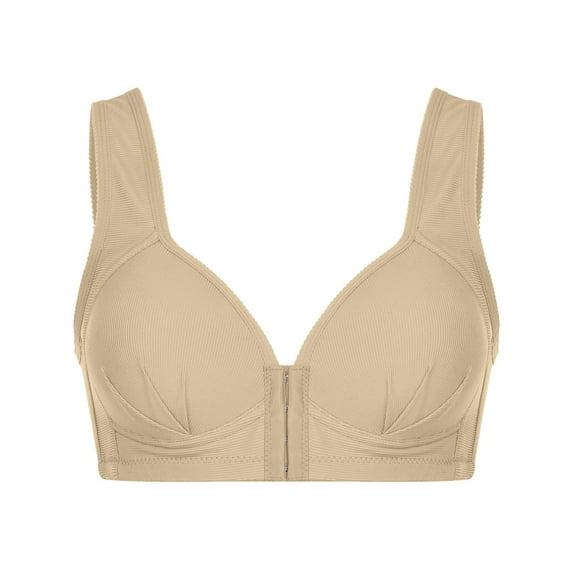 JGGSPWM Women's Solid Bra Wire Free Underwear One-Piece Bra Everyday Underwear Beige M