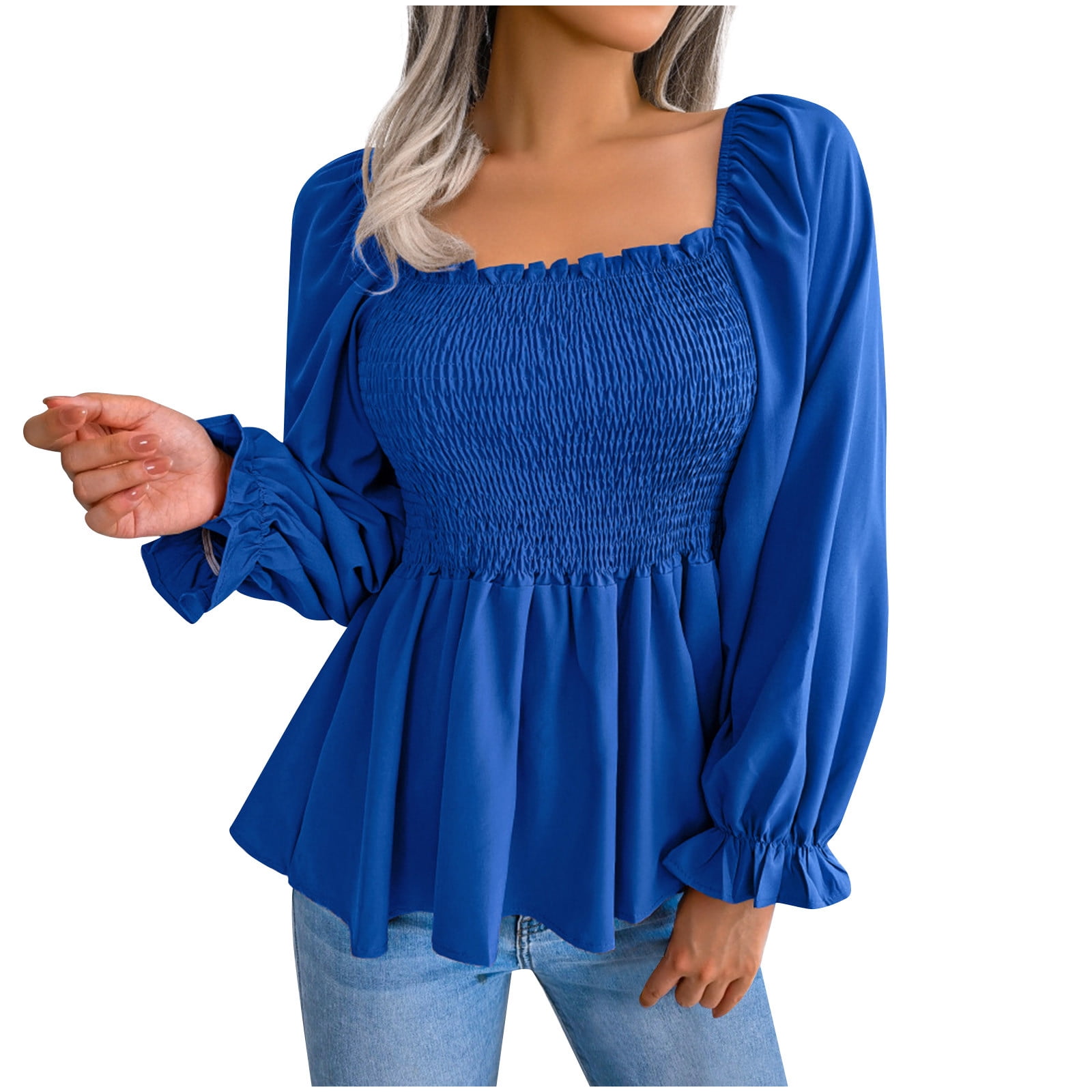 womens long sleeve peplum top