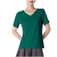 thumbnail image 1 of JGGSPWM Women's Summer T Shirts V-Neck Short Sleeve UPF 50+ Sun Protection Performance Quick Dry Athletic Shirts Tee Tops Green L, 1 of 4