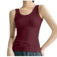 thumbnail image 1 of JGGSPWM Women's Tank Tops Ribbed Summer Casual Sleeveless Basic Cami Top Slim Fitted Blouse Tees Wine M, 1 of 7