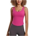 thumbnail image 1 of JGGSPWM Women's Tank Tops Scoop Neck Ribbed Sleeveless Knit Cami Tee Shirts Casual Basic Slim Fit Build in Bra Yaga Tank Tops Pink M, 1 of 6