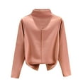 thumbnail image 1 of JGGSPWM Women's Turtleneck Tshirt Cotton Long Sleeve Shirt Solid Color Warm Tee Top German Velvet Double-sided Sweater Self Heating Half High Collar Thickened Winter Wear Pink 2XL, 1 of 5