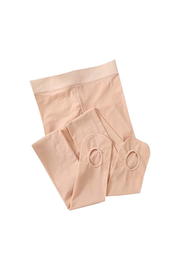 Women's Ultra Soft Solid Color Elastic Waist Anti-Snag Pantyhose Leggings Stockings, Opaque, Full Foot, Tights Beige L