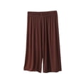 thumbnail image 1 of JGGSPWM Women's Wide Leg Modal Soft Pajamas Pants Comfy Elastic Waist Loose Knee Lenght Pjs Bottom Lounge Sleepwear Brown XXL, 1 of 5