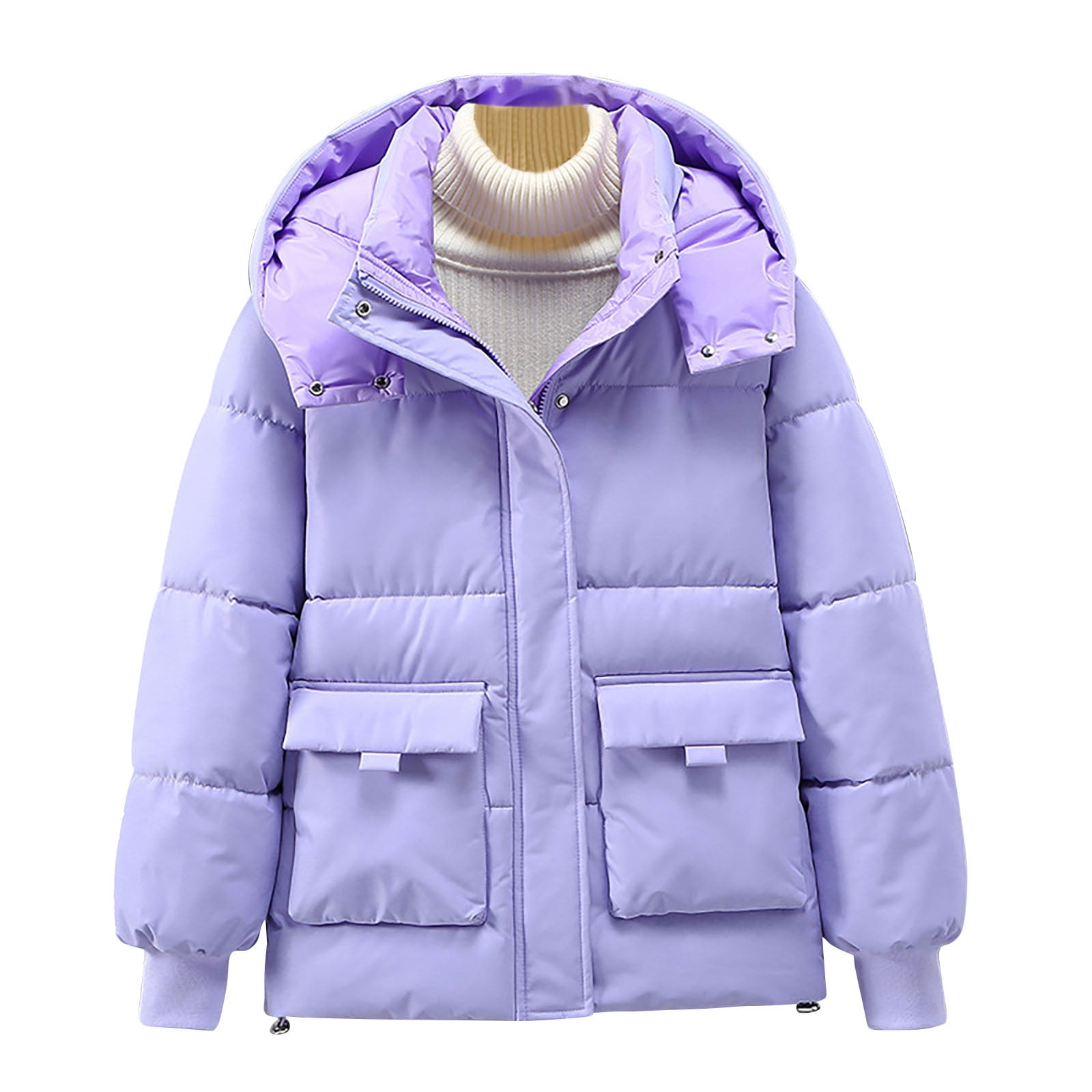 JGGSPWM Womens Teen Girl Lapel Collar Long Sleeve Full Zip JGGSPWM Womens Teen Girl Lapel Collar Long Sleeve Full Zip