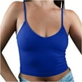 thumbnail image 1 of JGGSPWM Women's Workout Camisole Tops Slim Fit Ribbed Racerback Summer V Neck Vests Blue 2XL, 1 of 6