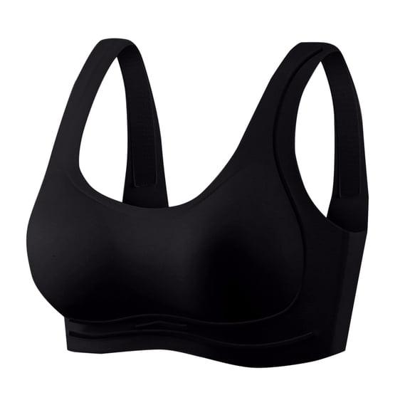 JGGSPWM Womens Comfortable Seamless Wireless Bra No Underwire T Shirt Full Coverage Bralettes Push Up Supportive Bras Black M