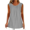 thumbnail image 1 of JGGSPWM Womens Cotton Linen Solid Tank Tops Camisole Lightweight Summer Casual Loose Fit Soft Breathable Tunic Tees Crewneck Sleeveless Shirts Gray S, 1 of 9