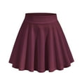 thumbnail image 1 of JGGSPWM Womens Elastic Waist Flare Mini Skirt Summer Fashion Casual Solid High Waist Short Skirts Red L, 1 of 3