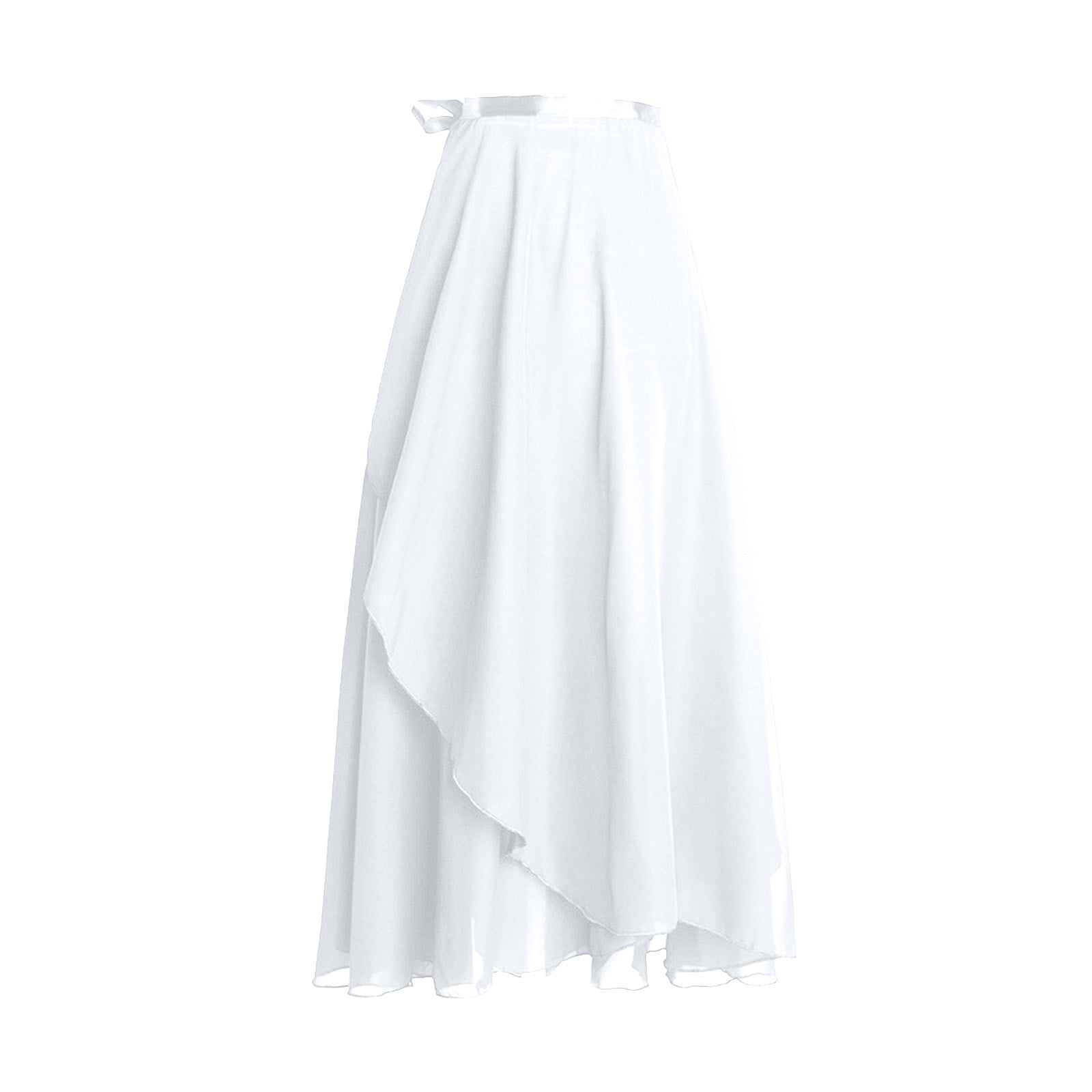 JGGSPWM Womens Elegant Chiffon Asymmetrical Maxi Skirt Wrap Style High ...
