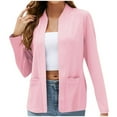 thumbnail image 1 of JGGSPWM Womens Elegant Long Sleeve Turndown Collar Casual Basic Pocket Suit Coat Open Front Solid Blazer Jacket Pink XL, 1 of 4