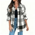 thumbnail image 1 of JGGSPWM Womens Fall Outfits Fashion Clothes Shackets Flannel Plaid Button Down Long Sleeve Shirts Jackets with Pockets Black M, 1 of 6
