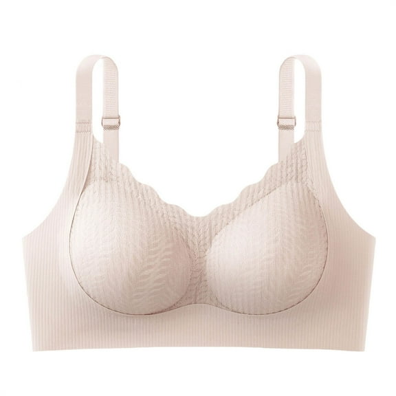 JGGSPWM Womens Full Coverage Bra No Underwire Seamless Comfortable Support Bras Lift Push Up Solid Color Everyday Bralettes Pink XL