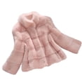 thumbnail image 1 of JGGSPWM Womens Fuzzy Jacket Outwear Solid Lapel Collar Warm Dressy Fancy Winter Long Sleeve Fluffy Coat Pink XXL, 1 of 5