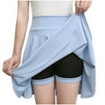 thumbnail image 1 of JGGSPWM Womens High Waist Mini Skirt Elastic Waist Skort Short Fashion Solid Pencil Hip Slim Skirts Light Blue L, 1 of 5