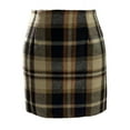 thumbnail image 1 of JGGSPWM Womens High Waist Plaid Skirt Fashionable Casual Bodycon Pencil Woolen Mini Skirts Multicolor XL, 1 of 7