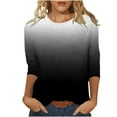 thumbnail image 1 of JGGSPWM Womens Long Sleeve Shirts Colorful Gradient Blouse Comfy Cotton Spring Fall Casual Tops Classic Fit Crewneck Pullover Black M, 1 of 5