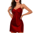 thumbnail image 1 of JGGSPWM Womens Nightdresses, Cami, Backless Suspender Spaghetti Strap Dress, Ruched Bodice, Home Wear Nightgown Red M, 1 of 4