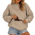 thumbnail image 1 of JGGSPWM Womens Oversized Crewneck Sweatshirt with Zip Pocket Fleece Lined, Y2k Cute Pullover Tops, Cozy Winter Travel Clothes Yellow XL, 1 of 9