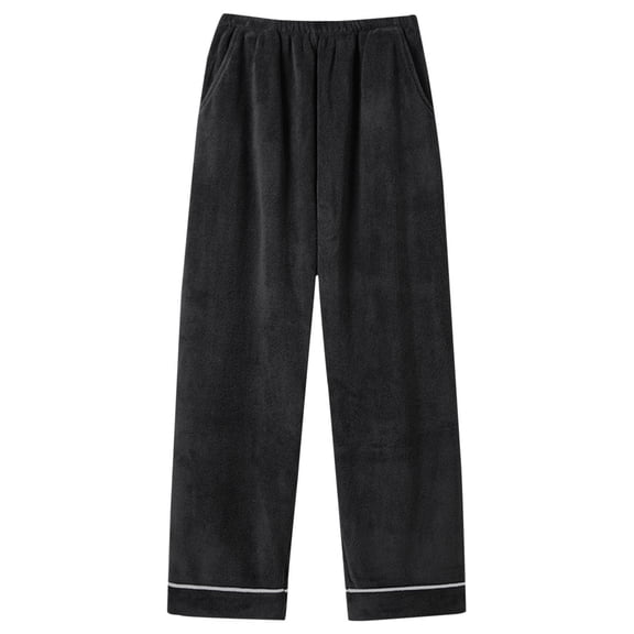 JGGSPWM Womens Plus Size Pajamas Fleece Pajama Pants Fall Winter Elastic Waist Fuzzy Home Fluffy Trendy Cozy Soft Sleepwear with Pockets Black L