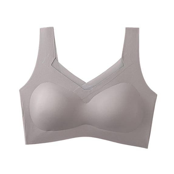 JGGSPWM Womens Seamless Push Up Bras No Underwire Full Coverage Anti Sagging Comfortable Bras Wide-shouldered Beautiful Back Bra Gray Free Size