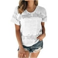 thumbnail image 1 of JGGSPWM Womens Soft Breathable Tie Dye Striped Plus Size Top and Blouse Crewneck Short Sleeve Shirts Well-dressed Ladies Tunic Tees White XXXXL, 1 of 4