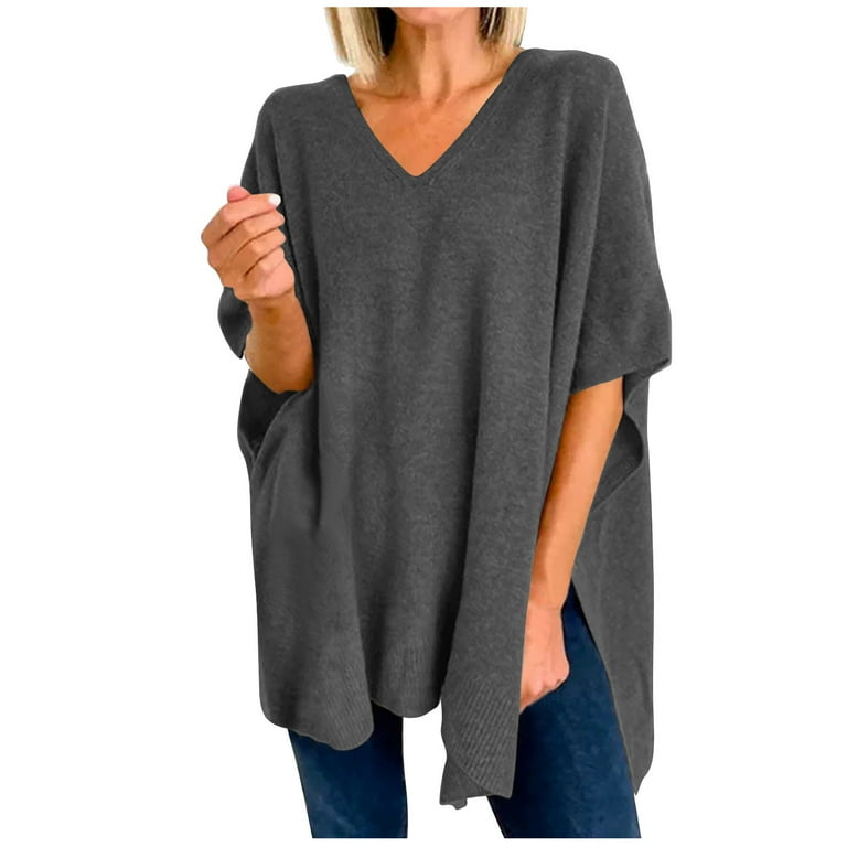 Simple Solid O-Neck Hem Split Knitting Sweater Simple Solid O-Neck Hem Split Knitting Sweater