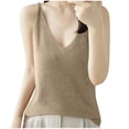 thumbnail image 1 of JGGSPWM Womens Solid Color Knit Sweater Tank Tops Casual Summer V Neck Loose Fit Sleeveless Camisole Shirts Brown XL, 1 of 4