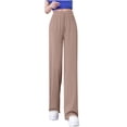 thumbnail image 1 of JGGSPWM Womens Solid Color Sweatpants Trendy Fall Baggy Wide Leg Sweatpant High Waist Drooping Straight Leg Sweat Pants Yellow L, 1 of 8