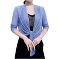 thumbnail image 1 of JGGSPWM Womens Solid Shrug Tie Top Open Front Cardigan Lightweight Pleated Ruched Blouse Gray XXXXXXL, 1 of 4