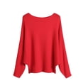 thumbnail image 1 of JGGSPWM Womens Solid Sweaters Loose Jumper Lovely Pullover Long Sleeve Trendy Sweater Crew Neck Sweaters Red Free Size, 1 of 5