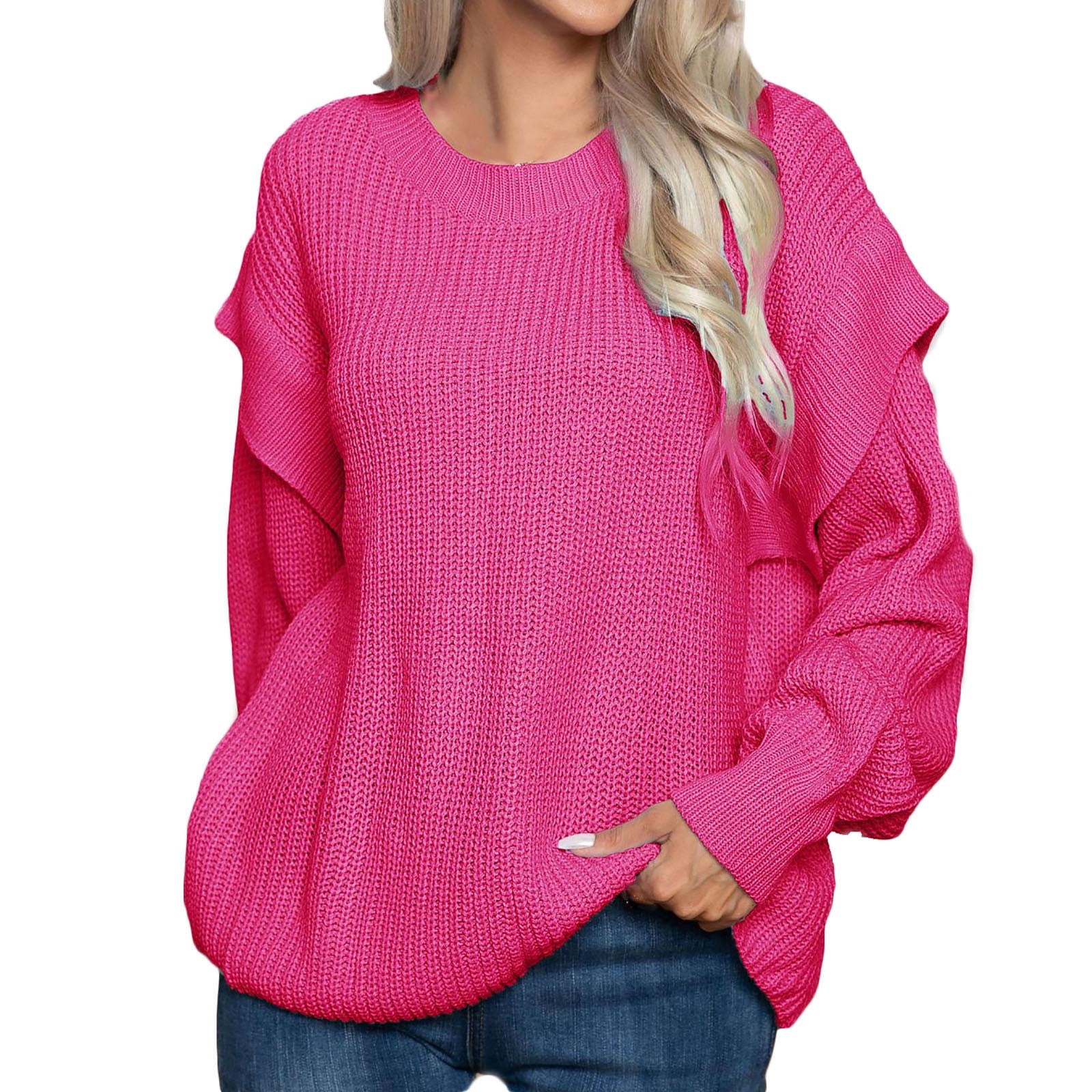 JGGSPWM Womens Solid Twist Cable Knit Sweaters High Neck