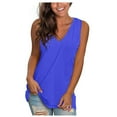 thumbnail image 1 of JGGSPWM Womens Summer Solid Tank Tops Camisole V Neck Sleeveless Shirts Going Out Soft Tunic Tees Blue L, 1 of 3