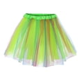 thumbnail image 1 of JGGSPWM Womens Tulle Rainbow Mini Skirt Layered Design Elastic Waist Relaxed Fit Fashion Pleated Gauze Short Dancing Skirt Gauze Dress Green Free Size, 1 of 4