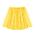 thumbnail image 1 of JGGSPWM Womens Tulle Tutu Mini Skirt Elastic Waist Pleated Gauze Short Dancing Skirts Yellow One Size, 1 of 5