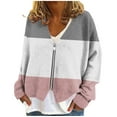 thumbnail image 1 of JGGSPWM Womens V Neck Cardigan Zipper Jacket Lightweight Comfort Long Sleeve Knit Open Front Tops Trendy Winter Casual Outfits Gray XXL, 1 of 5