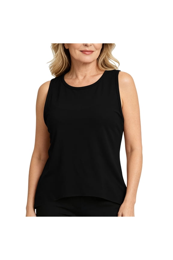 Workout Tank Tops for Women, Quick Dry Ice Silk Athletic Running Shirts, Breathable Loose Fit Sleeveless Gym Tops Black M