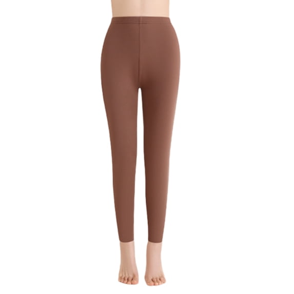 JGGSPWM Yoga Pants for Women Women's Velvet Versatile High Waisted Solid Color Tight Womens Full Length Pants Leggings Brown M