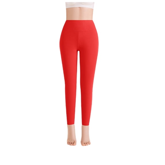 JGGSPWM Yoga Pants for Women Women's Velvet Versatile High Waisted Solid Color Tight Womens Full Length Pants Leggings Red XXL