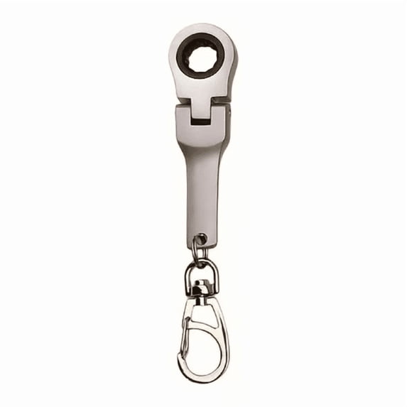 JGJJUGN 10mm Ratchet Wrench Keychain, Mini Adjustable Ratchet Tool, Compact Socket Wrench Accessory, Portable Multi-Functional Mechanic Tool, Durable Steel Construction, Easy-to-Use Design