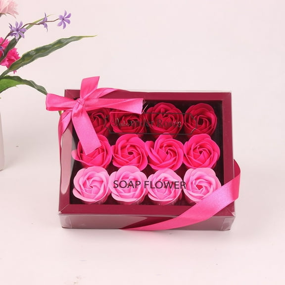 JGJJUGN 12-Piece Soap Flower Bouquet - Rose Soap Gift Set, Carnation Bouquet, Home Decor, Wedding Decoration, Romantic Present for Valentine's Day, Mother's Day, Anniversary, Birthday Gifts