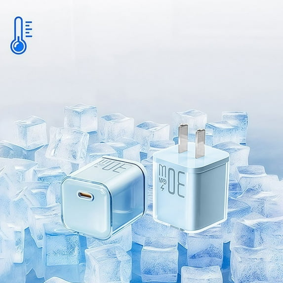 JGJJUGN 30W GaN Charger, USB C Fast Charging Block, PD30W Quick Charger, Type C Power Adapter, Super Fast Charger for Phones, Low Heat Emission, Compact Size, Ice Charging Head