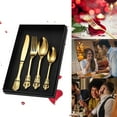 thumbnail image 1 of JGJJUGN 4-Piece Stainless Steel Cutlery Set, Knife Spoon Fork Set, Mirror Polished Flatware, Elegant Dining Utensils, Rust-Resistant Tableware, Perfect for Home, Parties, Camping, and Dining Events, 1 of 9