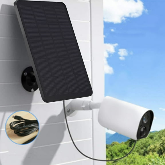 JGJJUGN 4W Solar Charging Panel for Surveillance Camera Doorbell, Outdoor Monocrystalline Solar Panel, Low Power Consumption High Efficiency, IP67 Weatherproof, Adjustable Mounting Bracket