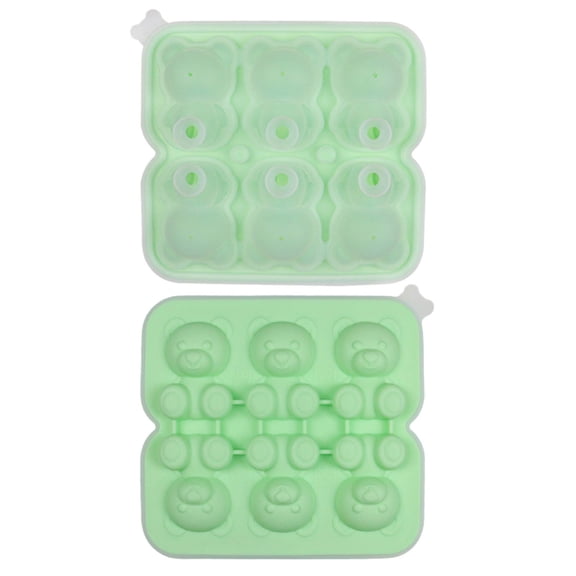 JGJJUGN 6-Hole Ice Cube Tray, Silicone Ice Mold for Milk Tea, Whiskey, Cocktails, Unique Creative Ice Bear Maker, Leak-Proof Design, Easy Release, Perfect Gift for Parties